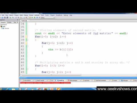 2 Multiplication of Two Matrix and Check their order in C Programming Hindi