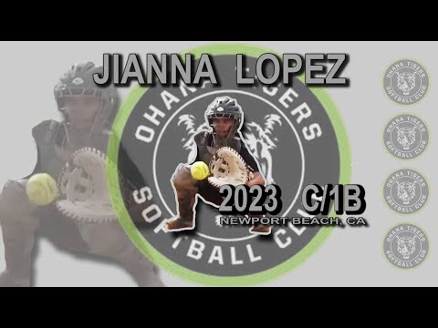 2023 Jianna Lopez Catcher and First Base Softball Skills Video - Ohana Tigers Todoroki