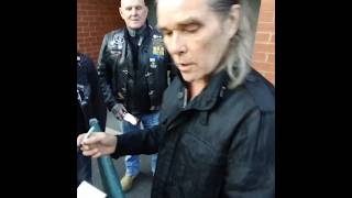 The Supersound Ian Brown In Manchester Signing autographs.