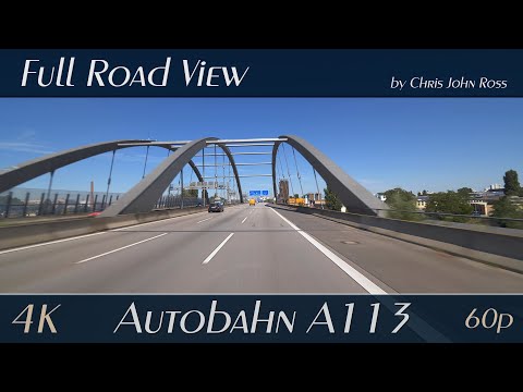 Autobahn (A113), Berlin, Germany: Stubenrauchstraße - Späthstraße - Buschkrugallee - 4K (2160p/60p)