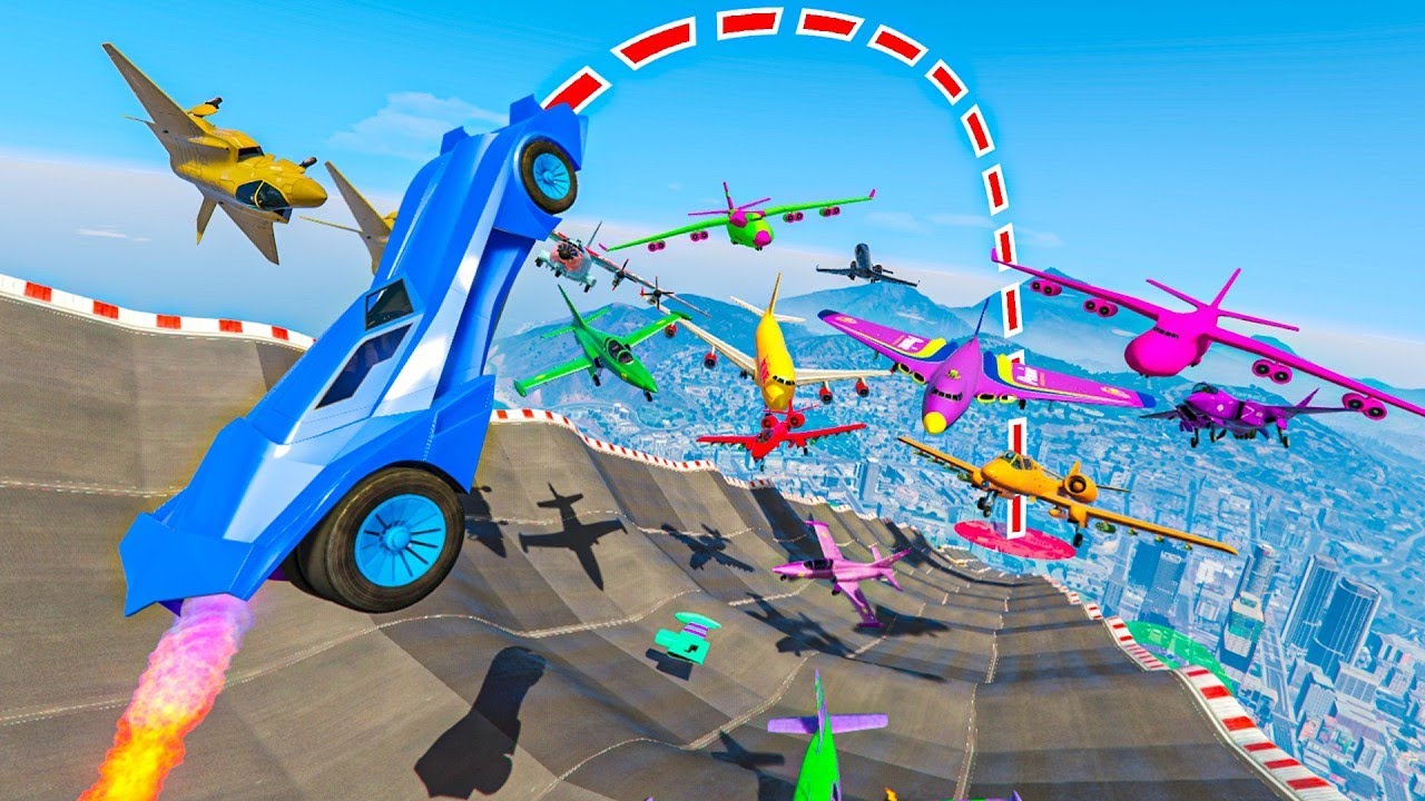 MEGA RAMPA TODOS CONTRA MI! MEGA SALTO!! - GTA 5 ONLINE