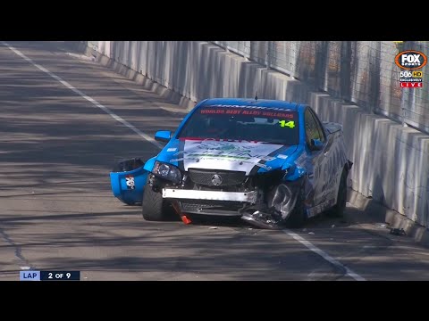 Nicolaou & Bazadcik Crash Race 1 | V8 Utes - Sydney 2015
