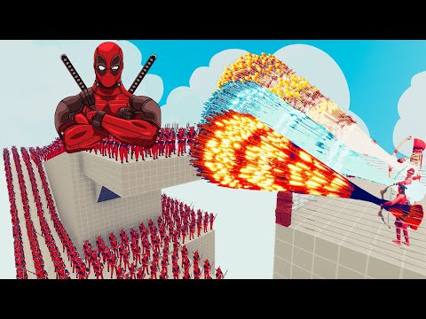 100x DEADPOOL + 2x GIANT vs 3x EVERY GOD - Totally Accurate Battle Simulator TABS