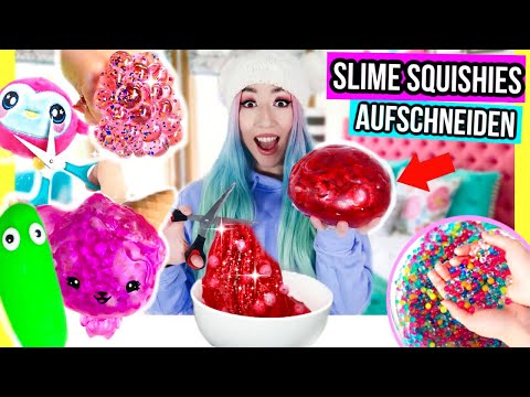 ZERSCHNEIDE virale TIKTOK Schleim Squishy (FINDEN wir ZUSAMMEN raus was ALLES im SPIELZEUG drin ist)