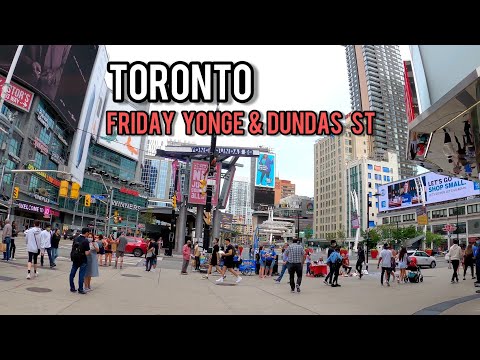 Toronto Friday Yonge & Dundas St Reopening Stage 3  July 16, 2021