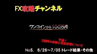 【ワンコインから100万円】　トレードまとめ　No.2 2017/06/26～2017/07/07