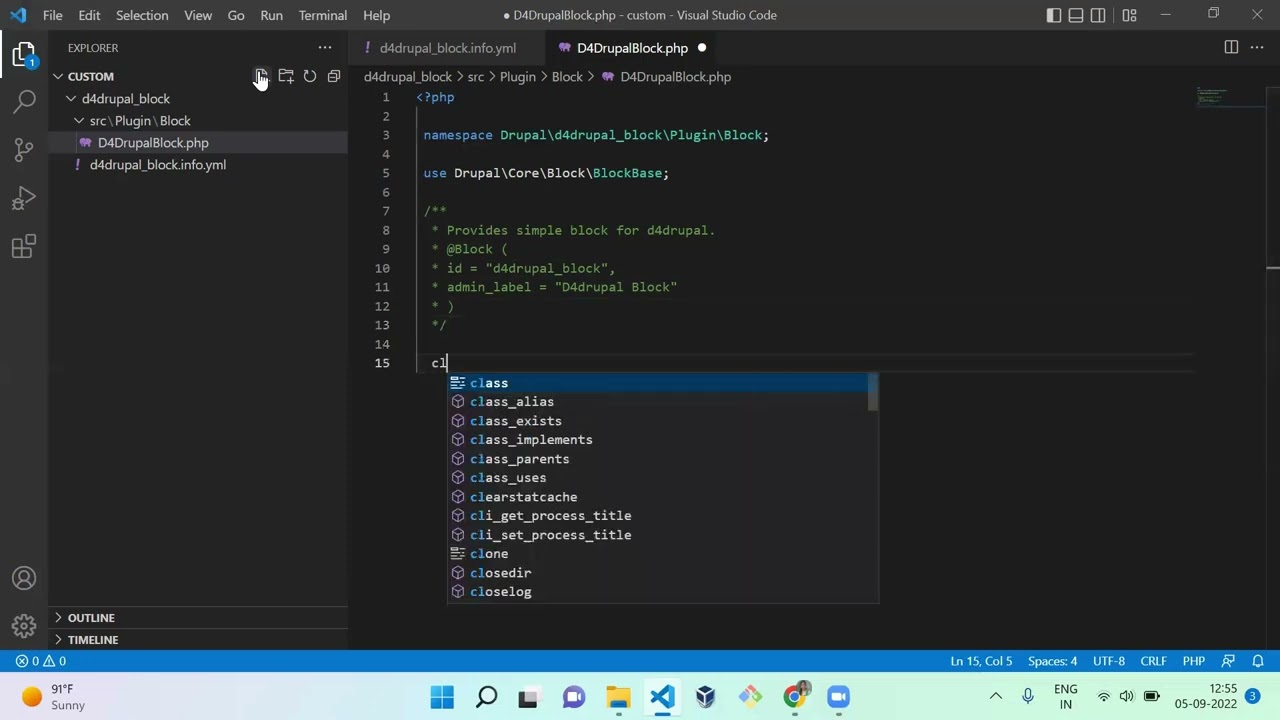 How to create custom block programatically in Drupal 9 | D4Drupal