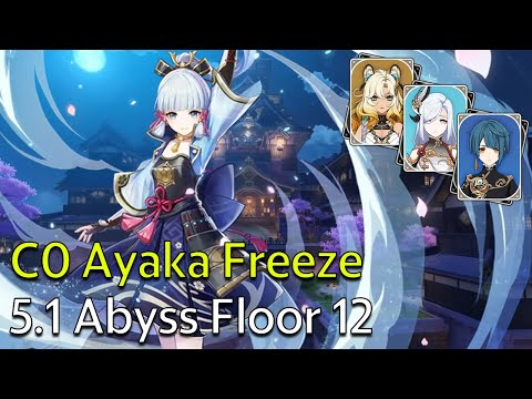 C0 Ayaka Permafreeze - Genshin Impact 5.1 Spiral Abyss Full Clear