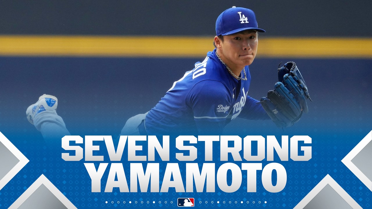 7 quality innings from Yoshinobu Yamamoto! 💪 | MLB Highlights (Dodgers vs. Brewers)