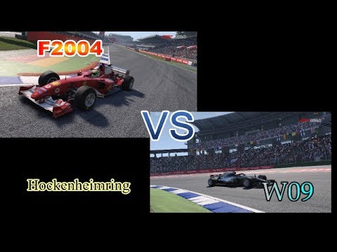 F1 2018 Game: Hockenheimring Mercedes W09 vs Ferrari F2004 Comparison
