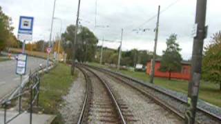 preview picture of video 'Riding tram track in Brno Bystrc 1, Jízda po tramvajové rychlodráze z Bystrce v Brně'