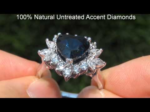 Natural Blue Sapphire & Diamond Ring