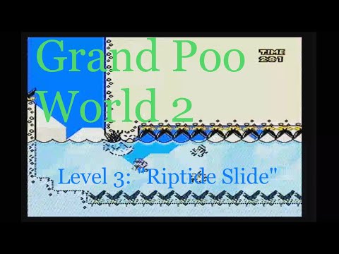 Grand Poo World 2 - Awesome SMW Kaizo Hack (Stage 3: “Riptide Slide”)
