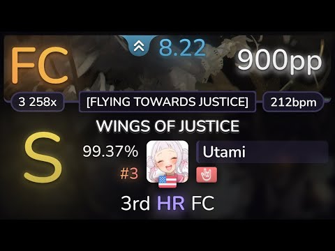 8.2⭐ Utami | GALNERYUS - WINGS OF JUSTICE [FLYING TOWARDS JUSTICE] +HR 99.37% (#3 900pp FC) - osu!