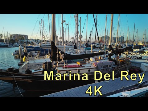 Relaxing Walk on Marina Del Rey, California ASMR 4K