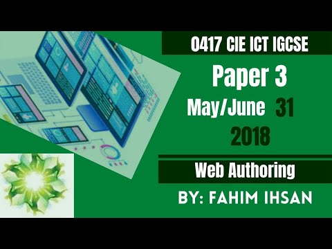 IGCSE ICT 0417/P31/2018 May - June (Web page)