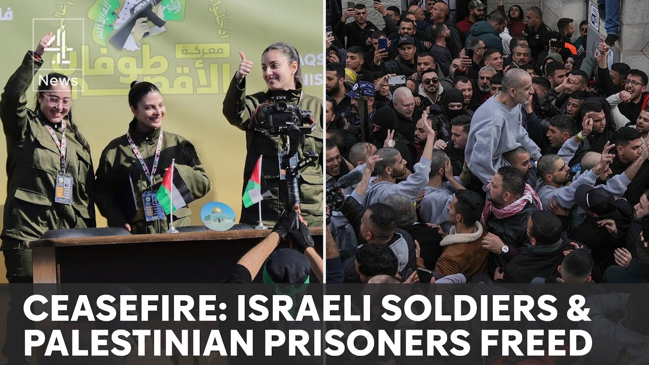 Gaza ceasefire: Four Israeli hostages freed by Hamas in swap for 200 Palestinian prisoners