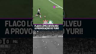 YURI ALBERTO CHUTOU A BANDEIRINHA DO VERDÃO EM 2025 E O FLACO LÓPEZ "REVIDOU" NA DO TIMÃO #shorts