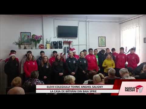 Elevii Colegiului Tehnic Anghel Saligny au colindat la casa de bătrâni din Baia Sprie