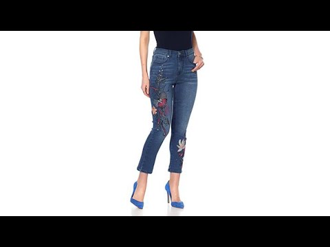 DG2 by Diane Gilman Virtual Stretch Novelty Cropped Jean...