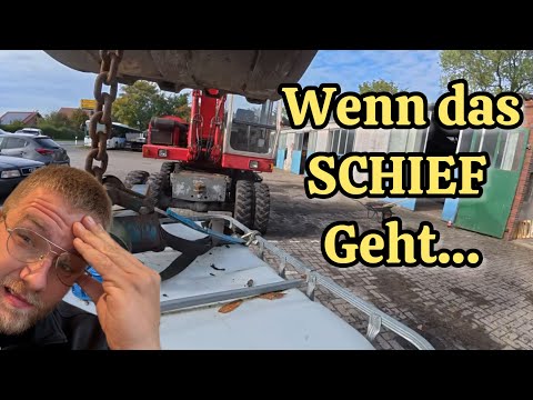 Hazardous goods barrel almost tips off excavator!! Cleanup team at its limit...