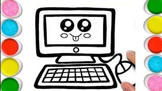 How to draw a computer in Easy |Simple Steps |Drawing Tutorials for beginners