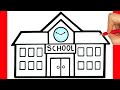 HOW TO DRAW A SCHOOL EASY STEP BY STEP - COMO DESENHAR UMA ESCOLA FACIL