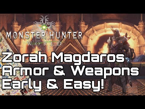 MONSTER HUNTER WORLD! Zorah High Rank Armor, Weapons & Zenny Farm Guide