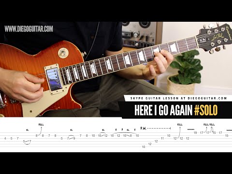 Whitesnake Here I Go Again Guitar Solo Lesson | Tab | Tutorial