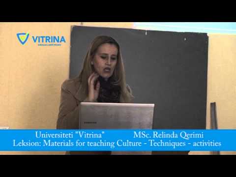 Universiteti "Vitrina" MSc Relinda Qerimi: Materials for teaching Culture- techniques- 2