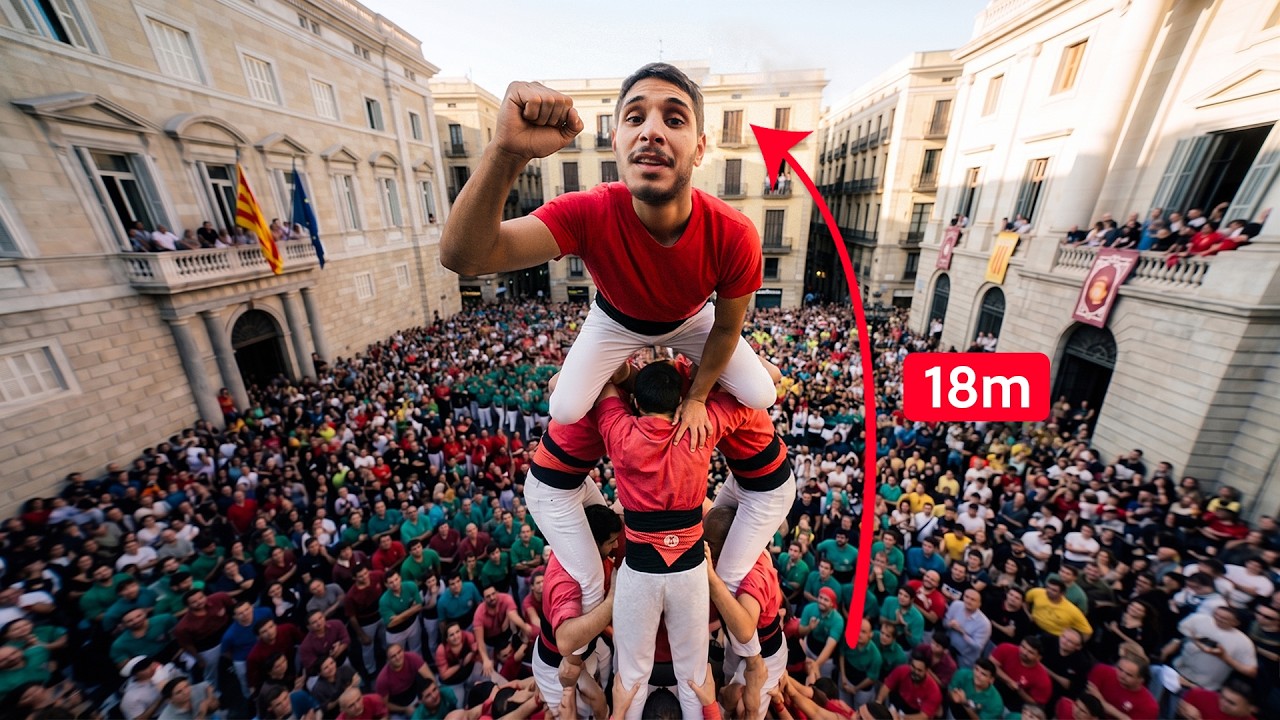 أطول قلعة بشرية في العالم 🇪🇸 #عمر_يجرب