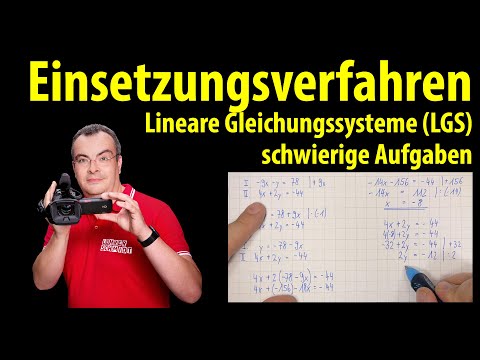 Substitution methods - difficult exercises | linear systems of equations | Lehrerschmidt