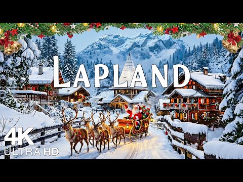 Lapland 4K | Snowy Santa Villages, Frozen Lakes & Northern Lights, Snowy Forests, and Arctic Magic