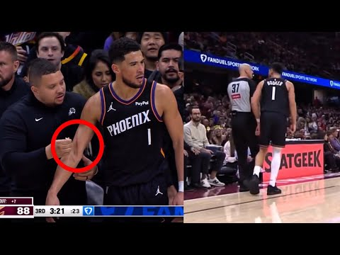 Devin Booker didn’t get the foul after being sliced open & received tech 😳
