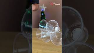 Turn plastic cups into a Christmas decoration 🎄 #creative #christmas #decor #cups #trick
