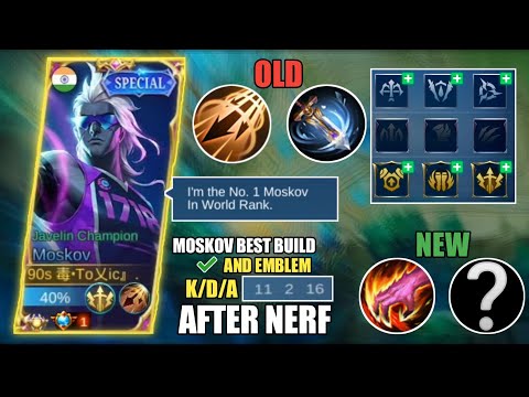 Moskov Best Build And Emblem After Nerf | Build Top 1 Global Moskov | MLBB