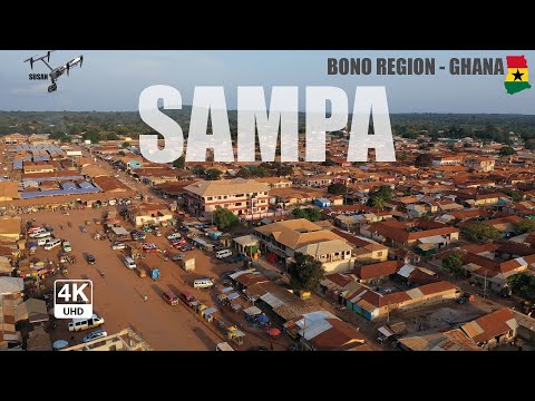 Sampa Aerial view in the Jaman North District Bono Region of Ghana 4K