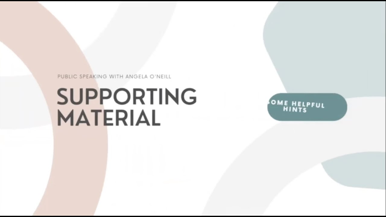 Public Speaking: A Lesson in Supporting Material
