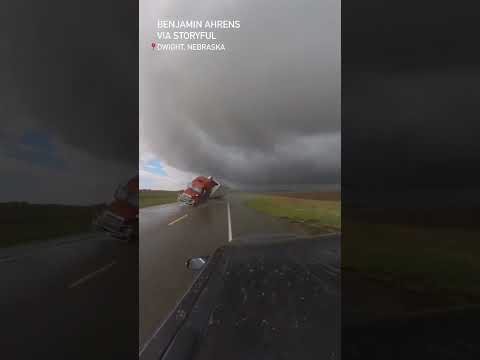 Semi-Truck Slams Into Vehicle as Supercell Impacts Nebraska