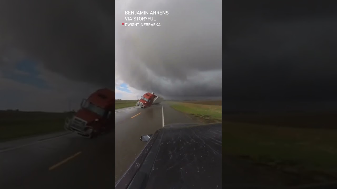 Semi-Truck Slams Into Vehicle as Supercell Impacts Nebraska
