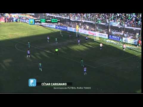 Gol de Carignano.Sportivo 3 Unión 1.Fecha 1. Primera B Nacional 2014.Fútbol Para Todos
