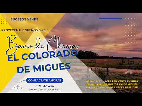 SUCESOS VENDE: BARRIO DE CHACRAS EN EL COLORADO DE MIGUES CHACRA DE 3 Y 4.5 HAS