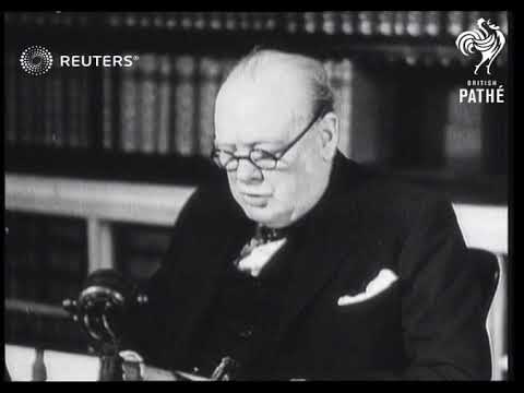 Winston Churchill announces victory (1945)