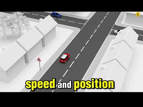 Driving ahead at crossroads on the major road