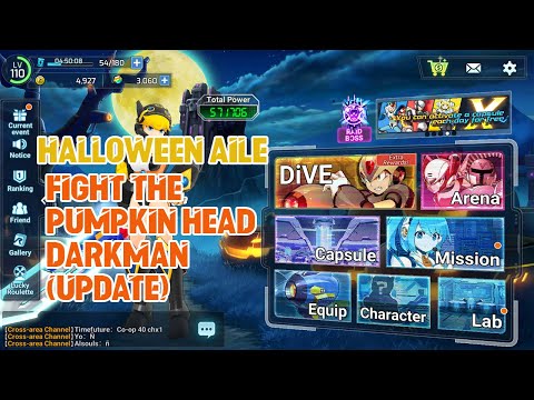 MegaMan X DiVE - Halloween Aile (Fight the Pumpkin Head Dark Man) Update