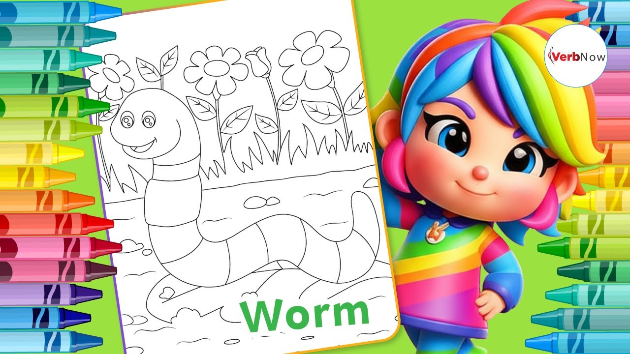 Cute Worm Coloring Pages for Kids! Simple & Sweet