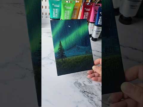 Easy way to paint the northern lights / acrylic painting ideas for beginners