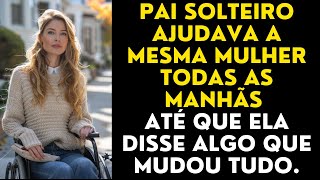 Pai solteiro ajudava a mesma mulher todas as manhãs — até que ela disse algo que mudou tudo.