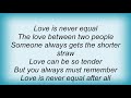 Jill Sobule - Love Is Never Equal Lyrics