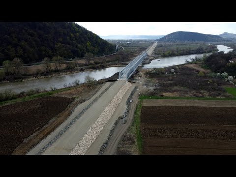 Podurile feroviare construite peste Mureș. IMAGINI AERIENE